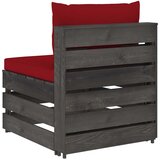  Modularna srednja sofa s jastucima od sivo impregniranog drva Crvena | shoptok.hr