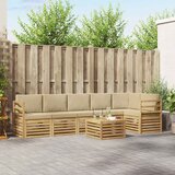  Set vanjskih sofa 7 pcs Bijela i bež 59 x 59 x 37 cm Poliester | Eponuda.com