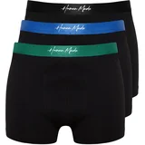 Trendyol Black Men's Letter Elastic 3-Pack Cotton Boxer