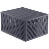 Curver Temno siva škatla za shranjevanje s pokrovom iz reciklirane plastike 30x38x21 cm Kaya – Cene