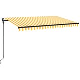 Tenda na ručno uvlačenje s LED svjetlima 450x300 cm žuto-bijela | Eponuda.com
