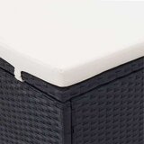 Poli Ležalnik z blazino za 2 osebi poli ratan črn | Shoptok.si