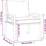  Vrtna stolica s jastucima boje pijeska 68 x 76 x 79 cm čelična | shoptok.hr