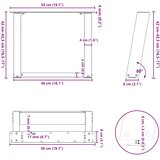  Noge za klub stolić U-oblik 2 kom Bijele 50 x (42-43) cm Čelik | shoptok.hr