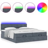 vidaXL Okvir kreveta s madracima tamnosivi 200x200cm baršunasti | shoptok.hr