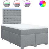 vidaXL Boxspring postelja z vzmetnico svetlo siva 120x190 cm blago | Shoptok.si