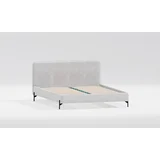 Svijetlo sivi tapecirani bračni krevet s podnicom 160x200 cm Barker –