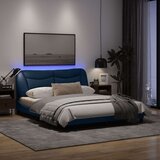  Okvir kreveta s LED svjetlima plavi 160 x 200 cm od tkanine | shoptok.hr