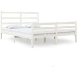 Maison Chic Posteljni okvir - Dvoposteljna postelja - Zakonska postelja bel iz trdne borovine 120x190 cm-J9987, (21772423) | Shoptok.si