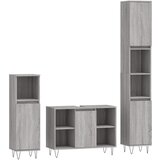 The Living Store Kopalniško pohištvo 3 kosi siva sonoma inženirski les - Komplet Kopalniškega Pohištva, (21503963) | Shoptok.si