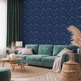  Tapeta - Cosmic Fantasy - Pattern with Suns - Moons - and Dragonflies on a Dark Background. 50x1000 Standard | shoptok.hr