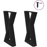 vidaXL Noge za stolić 2 kom crne 28x(42-43,3) cm čelik | shoptok.hr