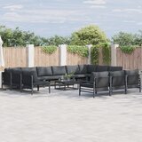 vidaXL Vrtna sedežna garnitura 14 pcs Antracitna Jeklo | Shoptok.si