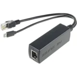 MC-POESPLITTER mrežni razdelilnik Podpora za napajanje preko Etherneta (PoE) Črna