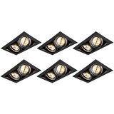 QAZQA Set 6 vgradnih reflektorjev črn AR111 nastavljiv 2-light - Oneon Cene