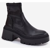 Boto Women's Ankle Boots with Chunky Heel and Platform Eco Leather Black Elvianne | shoptok.hr