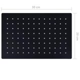  Glava za tuš od nehrđajućeg čelika 30 x 20 cm pravokutna crna | shoptok.hr