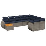 vidaXL 10-delni vrtni komplet sedežnih garnitur z blazinami siv poli ratan, (5000293128) | Shoptok.si