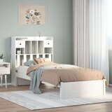 vidaXL Krevet s regalom za knjige bez madraca bijeli 75x190cm borovina | shoptok.hr
