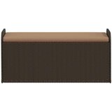 vidaXL Klupa za pohranu s jastukom smeđa 115x51x52 cm od poliratana | shoptok.hr