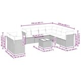 vidaXL 10-dijelni set vrtnih sofa poliratan s jastucima svijetlosivi | shoptok.hr
