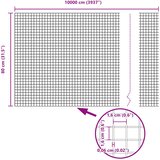  Zavarena žičana ograda 10000 x 80 cm Srebrno | shoptok.hr