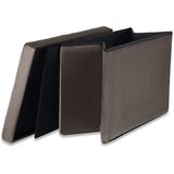  Sklopivi tabure XL s gumbima - 60x38x38cm baršunasto smeđa x 4 | shoptok.hr