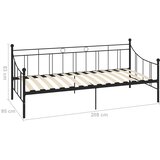  Okvir za dnevni ležaj crni metalni 90 x 200 cm | shoptok.hr