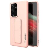 Wozinsky Silikonski ovitek s stojalom za Samsung Galaxy S21 Ultra 5G Kickstand Case roza, (21899677) | Shoptok.si