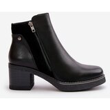 Boto Women's Eco Leather Ankle Boots With Heel Insulated Black Revianna | shoptok.hr