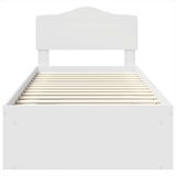  Konstrukcija postelje Bela 100 x 200 cm Masivno borovo les, (5000102106) | Shoptok.si