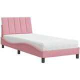  Postelja z vzmetnico roza 80x200 cm žamet, (21216064) | Shoptok.si