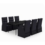  7-dijelni vrtni blagovaonski set s jastucima crni | shoptok.hr