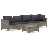 Maison Chic Seti vrtnega pohištva - Vrtna garnitura - Vrtni pohištvo set 5-delna z blazinami siv poli ratan, (21807534) | Shoptok.si