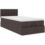  Otomanski okvir kreveta s madraca tamnosmeđi 80x200cm tkanine | shoptok.hr