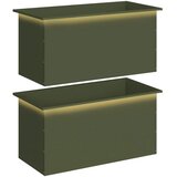  Vrtna posuda za sadnju s LED svjetlom 2 kom. Maslinastozelena - Maslinastozelena 50 x 100 x 48 cm 2 | shoptok.hr