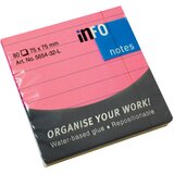 Blok samoljepljiv 75x75mm crte 80L Global Notes 5654-32-L neon-rozi | shoptok.hr