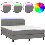 Maison Chic Box spring postelja - Vzmetna postelja z vzmetnico LED temno siva 140x190 cm blago SL9873, (21905350) | Shoptok.si