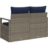  2-sedežni vrtni kavč z blazinami siv poly rattan, (22015739) | Shoptok.si