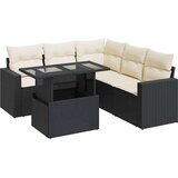vidaXL 6-dijelni set vrtnih sofa s jastucima crni od poliratana | shoptok.hr