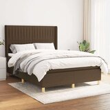  Box spring postelja z vzmetnico temno rjava 140x200 cm blago, (20898473) Cene