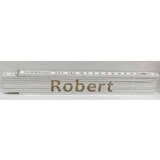 HEKA Zložljiv meter Heka (napis: Robert, bele barve, 2 m) | Shoptok.si