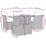  5-dijelni vrtni set sofa s jastucima bež od poliratana | shoptok.hr