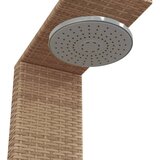 Vanjski tuš sivi 100x100x241,5 cm poliratana i bagremovog drva | shoptok.hr