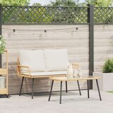 vidaXL Set 2 Naravna, Bela Ratan, Jeklo Srednji Vzdržljivo | Shoptok.si