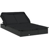 LEŽAJ za sunčanje za 2 osobe crni 213 x 118 x 97 cm poliratan | Eponuda.ba