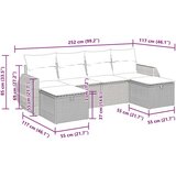 vidaXL 6-dijelni set vrtnih sofa od poliratana s jastucima smeđi | shoptok.hr