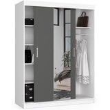 AKORD Clp Garderobna Omara Z Drsnimi Vrati Z Ogledalom, Bela/Siva, (5000331738) | Shoptok.si