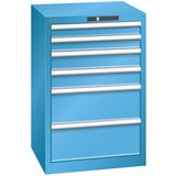 LISTA Predalnik s 6 predali, ŠxGxV 564 x 572 x 850 mm, svetlo moder | Shoptok.si