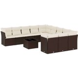 vidaXL 12-dijelni set vrtnih sofa od poliratana s jastucima smeđi | shoptok.hr